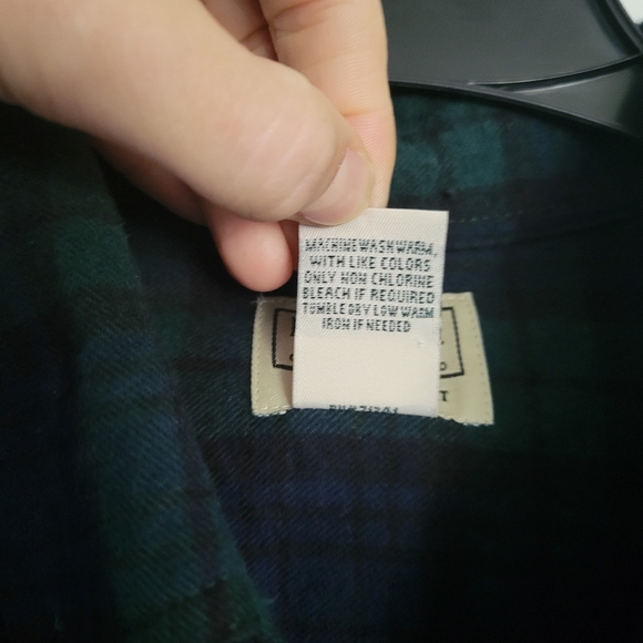 LL Bean Men's Scotch Plaid Flannel Shirt Traditional Fit Tartan Green Med 228061 - Picture 7 of 11